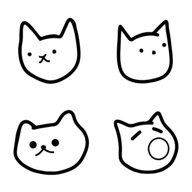 Bir Kedi 'nin Basit Çizgi Çizimi (Cat 1244; Yaratıcı Projeler)