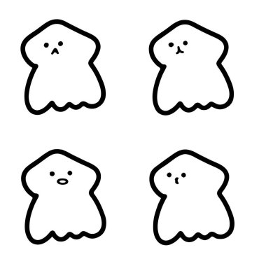 Tapılası Mürekkep Balığı Çizimleri- 124- Şirin El Çizimleri - 124- Yaratıcı Tasarım İçin - 124- Minimalist Tasarım