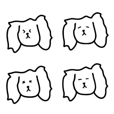 Köpek Çizgisi Sanatı: Tasarım Projeleri İçin Emoji Yüzlü Oyuncak Yavrular