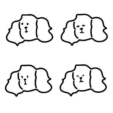 Emojis ile Doodle Köpek Çizgisi Sanatı: Eğlenceli ve İfade Edici Köpek Clipart