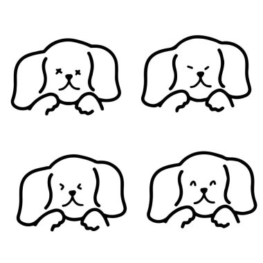 Line Art Dog Duygusalları: Düzenlenebilir Emoji Yüzlü Eğlenceli ve Özelleştirilebilir Yavrular