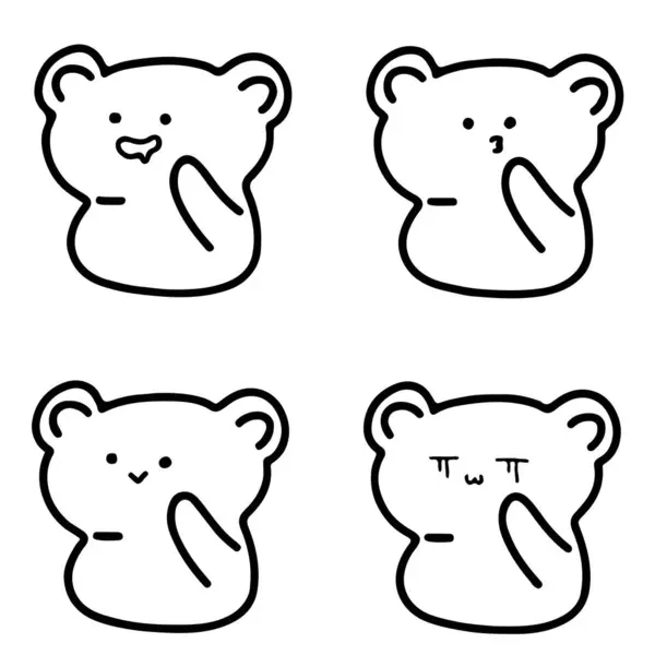 Sevimli Doodle Ayısı: Oyuncak Tasarımlar İçin Güzel Çizgi Sanat Ayısı
