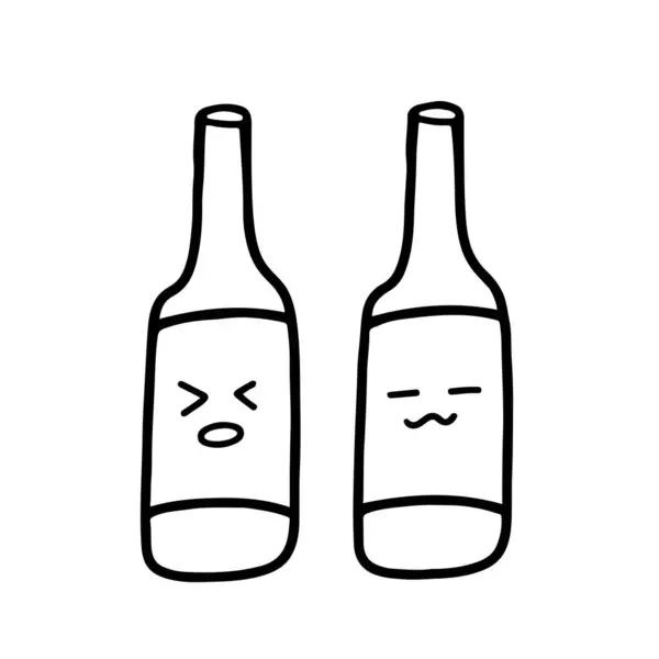 İfadeleri Olan Vektör Şişeleri (124; Doodle Biçimi - 124; Şirin & Minimalist