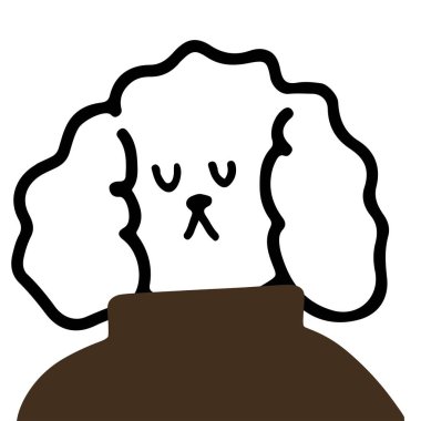 Balıkçı yaka yaka vektör 124de sevimli köpek karakteri; şirin minimalist tasarım