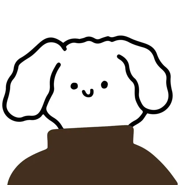 Balıkçı yaka yaka vektör 124de sevimli köpek karakteri; şirin minimalist tasarım