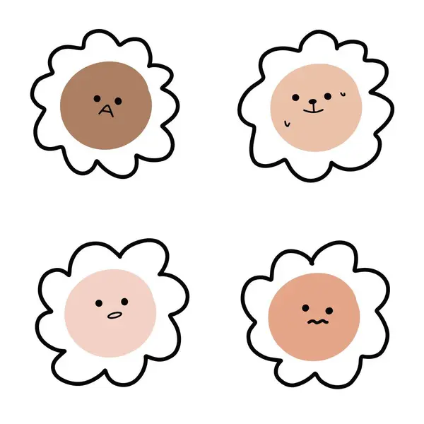 Pastel Çiçek Vektörü (124; Çeşitli İfadeler - 124; Şirin Çizgi Sanat - 124; Minimalist Tasarım (4 Vektör))