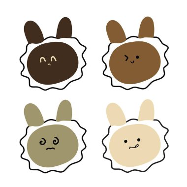 Şirin Çizgi Film Karakterleri Vektörü, Vektör 124; Çeşitli İfadeler the 124; Minimalist Tasarım (124; 4 Vektör)