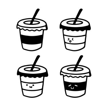 Plastik Kupa Vektörleri - Sokak Gıdası (124; Çeşitli İfadeler (124); Şirin (124); Minimalist Tasarım (124; 4 Vektör)