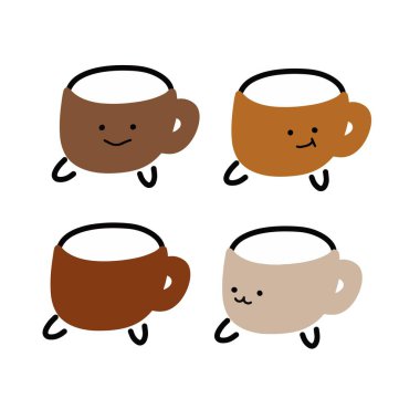 Şirin Mug Vektörleri (124; Çeşitli İfadeler (124); Minimalist Tasarım (124; 4 Vektör)