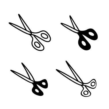 Şirin Makas Vektörleri (124; 4 Vektör (124; Minimalist)