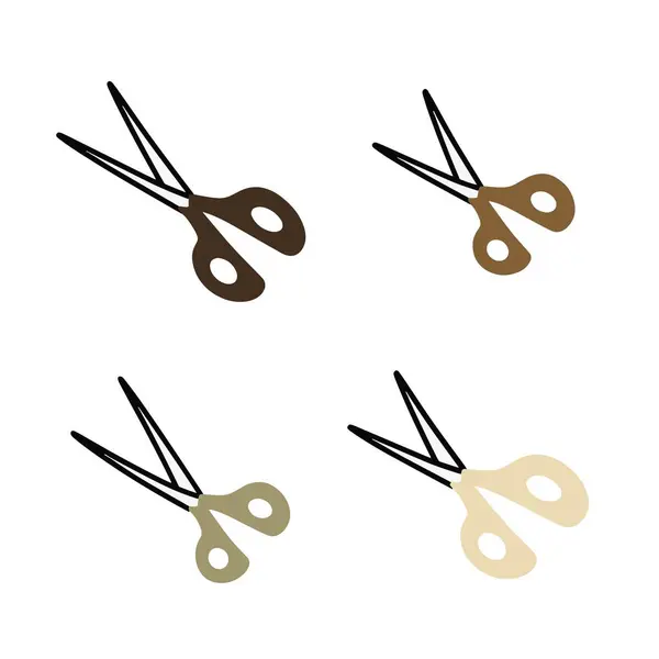Şirin Makas Vektörleri (124; 4 Vektör (124; Minimalist)