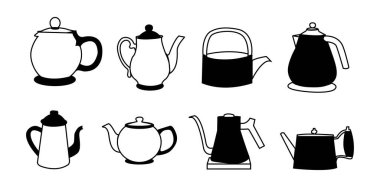 Kahve seti illüstrasyonu: 124; Kafe ve Kahve Temalı Tasarımlar için Minimalist Doodle Vektörü