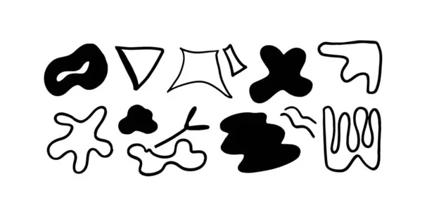 Soyut Dekoratif Sanat Dekoratif Dekoratif Dekoratif Set: 124; Modern ve Sanatsal Tasarımlar İçin Minimalist Doodle Vektörü