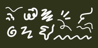 El Çizimi Çizgisi Dekorasyonu (124; Minimalist Doodle Biçim Vektörü