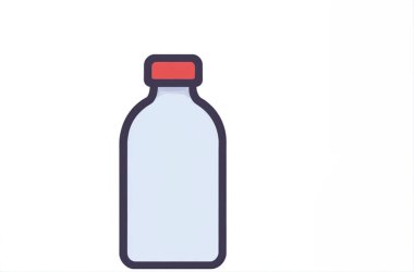 Bottle of Water With Red Cap clipart