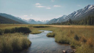 Serene Stream Dağ Vadisi 'nden geçiyor