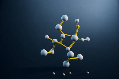 Molekül modelinin 3 boyutlu çizimi. Bilim arkaplan zekası