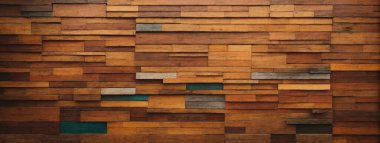 Wood aged art architecture texture abstract block stack on the wall for background, Abstract colorful wood texture for backdrop. clipart