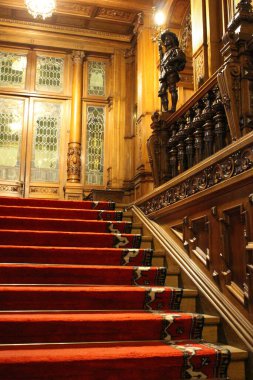 Prag ve Czech cumhuriyetinin eski tarihi binasının iç görünümü