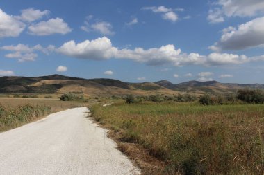 İsrail 'in kuzeyinde güzel bir yolu olan manzara..
