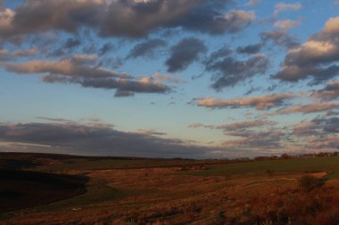 Sonbahar günbatımı manzarası ve güzel ağaçlar