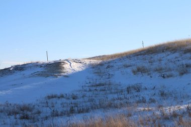 Dağlarda karla kaplı ağaçlarla kaplı güzel bir manzara