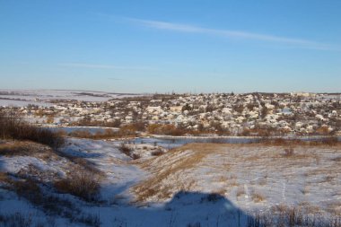 view of the city of the winter