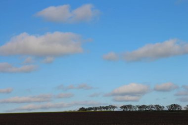 Mavi gökyüzü ve bulutlu manzara