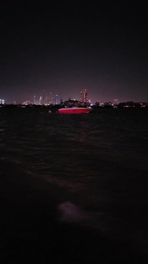 Işıklı şehrin güzel gece manzarası