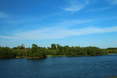 Ormandaki gölün güzel manzarası