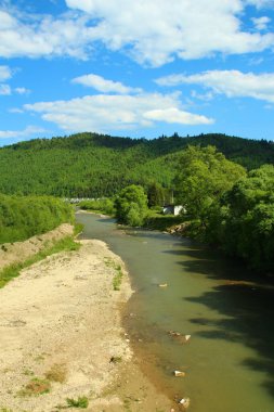 Dağlardaki nehir manzarası