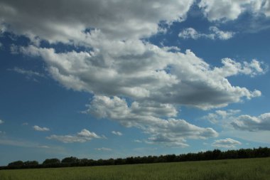 Kırsal bir arazide bulutlar ve gökyüzü