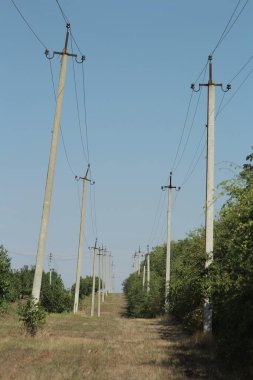 high voltage power lines in nature