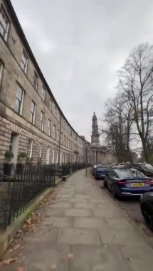 Edinburgh, Birleşik Krallık - Ocak 2019 - Eski şehir sokakları ve binaları