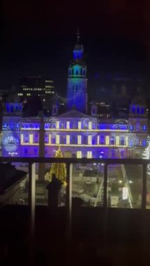 Stockholm şehrinin gece manzarası, İsveç