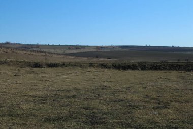 Köydeki bahar tarlası.