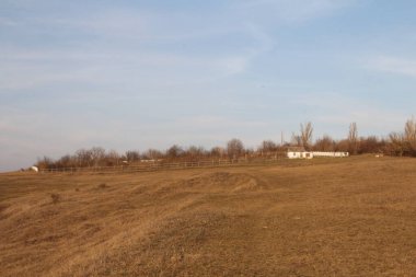 İlkbaharda kırsal alanda tarlalar ve çayırlar.