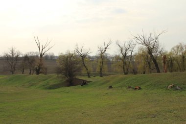 Eski bir kalenin kalıntıları.