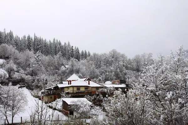 Karlı kış manzarası - tepeli dağlar