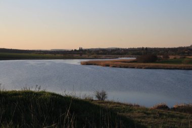 Nehir ve ağaçlarla dolu güzel bir manzara