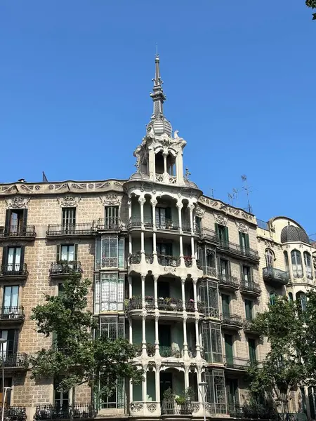 Barselona, İspanya - 29 Temmuz, 20 0 21: 00 Eski kasabanın manzarası