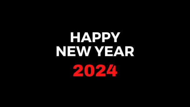 2024 Feliz Año Nuevo 2024 Efecto Texto Hermosa Cinematográfica Glitter — Vídeos de Stock