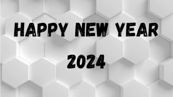 2024 Animación Año Nuevo Sobre Fondo Blanco Feliz Año Nuevo — Vídeos de Stock