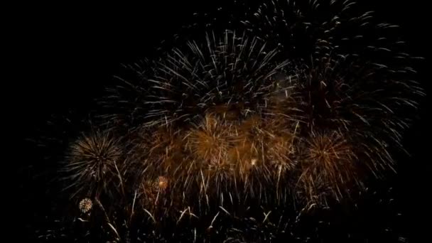 Oudejaarsavond Vuurwerk Viering Lus Naadloos Van Echt Vuurwerk Achtergrond Nieuwjaar — Stockvideo