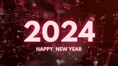 Mutlu yıllar 2024, Yeni yıl 2024, 2024 animasyon.