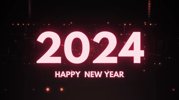 あなたが幸せな新年2024年と祝賀2024年 新年2024ゴールデンデザインを願っています — ストック動画