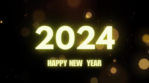 2024年新年快乐金光闪闪 2024年新年快乐 2024年新年快乐 2024年快乐 2024年快乐 — 图库视频影像