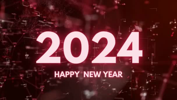 Feliz Año Nuevo 2024 Año Nuevo 2024 2024 Animación — Vídeos de Stock