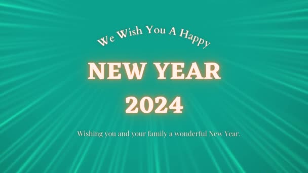 New Year 2024 Greetings Wishing You Happy New Year 2024 — Stock Video