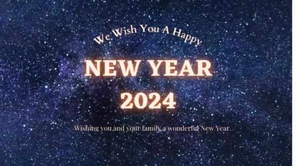 Поздравляем Новым 2024 Годом Праздником 2024 Новым 2024 Годом Золотой — стоковое видео
